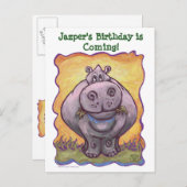 アニマルパレードHippo Art Save the Dateパーティー 案内ポストカード (正面/裏面)