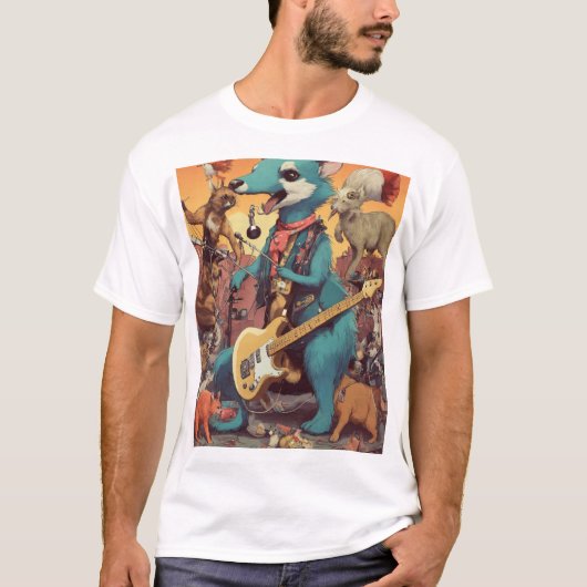 アニマルパンクロックバンド Tシャツ (正面)