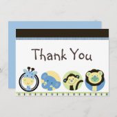 アニマルパークベビーシャワーサンキューカード サンキューカード (正面/裏面)