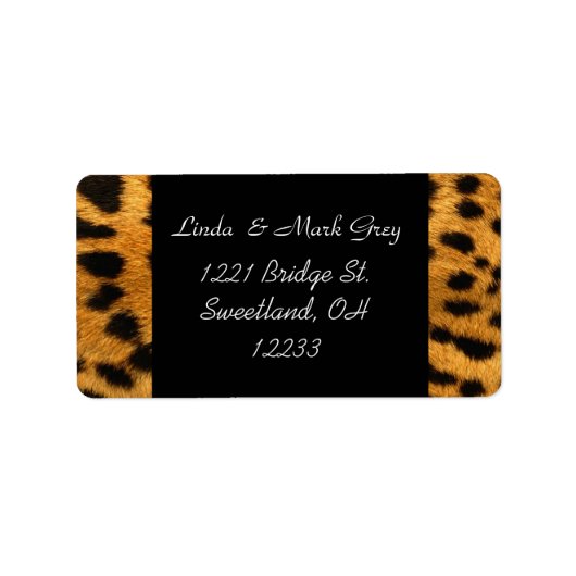 アニマルヒョウ柄住所 シール (正面)