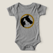 アニマルヒーリングナウ乳児ワンピースベビーボディスーツ (デザイン正面)