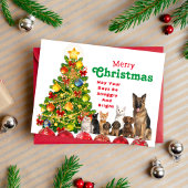 アニマルファミリークリスマスホリデーカード シーズンポストカード