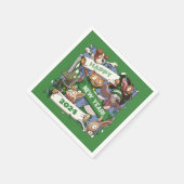 アニマルファンの新年おもしろい漫画を変える スタンダードカクテルナプキン (角)