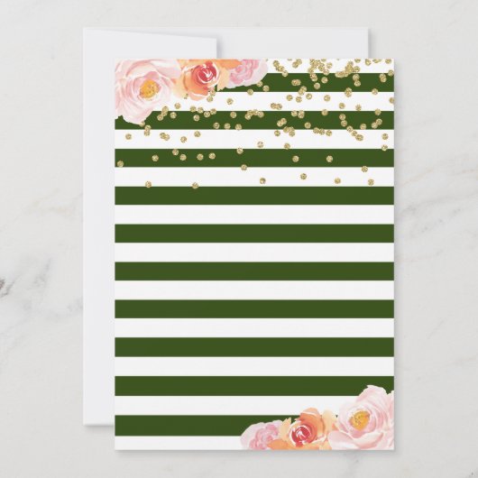 アニマルフレンズピンクフローラ緑誕生日 招待状 (裏面)