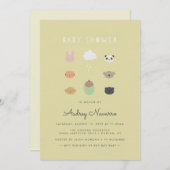 アニマルフレンズベビーシャワーサンシャイン招待状 招待状 (正面/裏面)