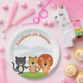 アニマルフレンズ誕生日 ペーパープレート (パーティー)