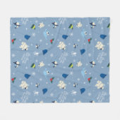 アニマルフレンズ「バイバディ」冬のパターン フリースブランケット (正面(横))