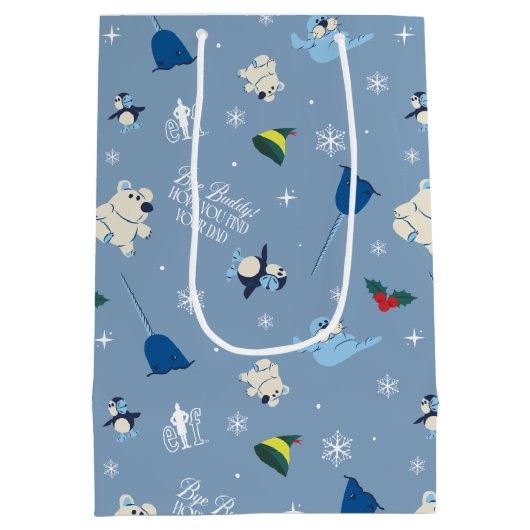 アニマルフレンズ「バイバディ」冬のパターン ミディアムペーパーバッグ (裏面)