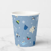 アニマルフレンズ「バイバディ」冬のパターン 紙コップ (正面)