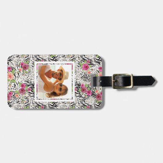 アニマルプリントが付いているカスタムな写真パターン ラゲッジタグ (正面横)