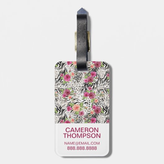 アニマルプリントが付いているカスタムな写真パターン ラゲッジタグ (裏面縦)