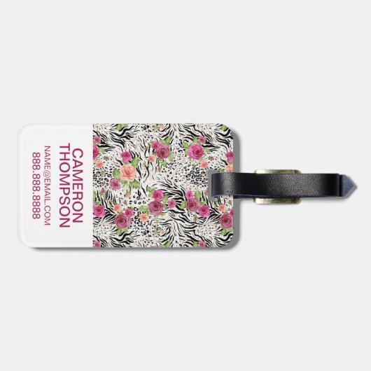 アニマルプリントが付いているカスタムな写真パターン ラゲッジタグ (裏面横)