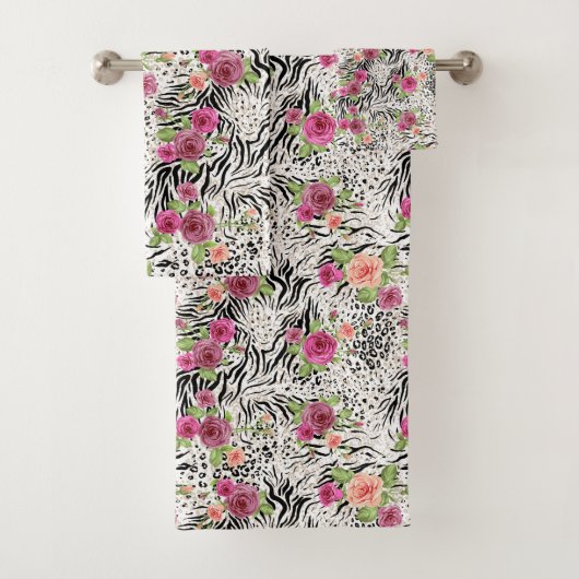 アニマルプリントが付いているパターン バスタオルセット (インサイチュ)