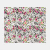 アニマルプリントが付いているパターン フリースブランケット (正面(横))