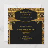 アニマルプリントすべての行事パーティーエレガント金ゴールド 招待状 (裏面)