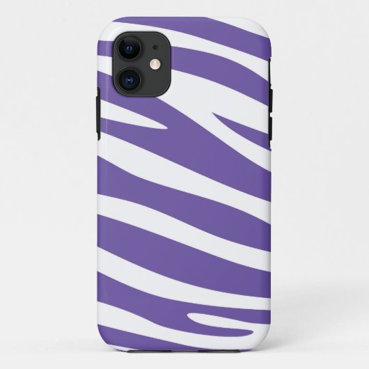 アニマルプリントのゼブラの皮（紫、白） Case-Mate iPhoneケース (裏面)