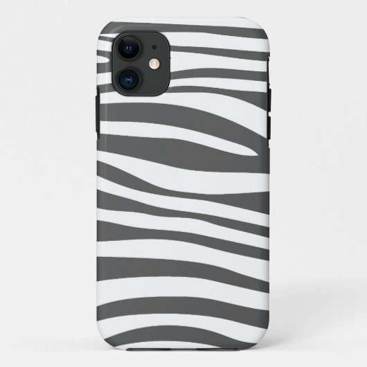 アニマルプリントのゼブラ(白と灰色) Case-Mate iPhoneケース (裏面)
