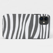 アニマルプリントのゼブラ(白と灰色) Case-Mate iPhoneケース (裏面(横))