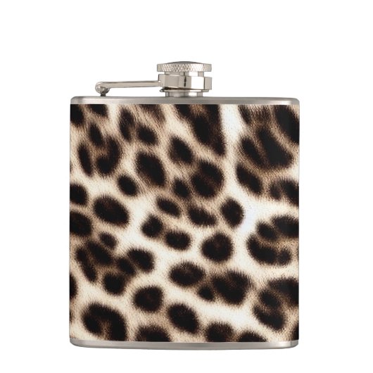 アニマルプリントのテクスチャ毛皮の毛皮のチーテアヒョウ柄 フラスク (正面)