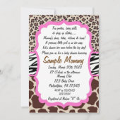 アニマルプリントのベビーシャワーの招待状 招待状 (正面)