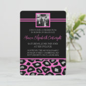 アニマルプリントの卒業発表[ピンク] 招待状 (スタンド正面)