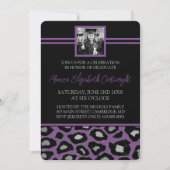 アニマルプリントの卒業発表[紫] 招待状 (正面)