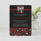 アニマルプリントの卒業発表[赤] 招待状 (スタンド正面)