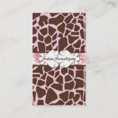 アニマルプリントの名刺: ピンク 名刺 (裏面)