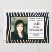 アニマルプリントの大人の誕生日の写真の招待状 招待状 (正面)