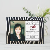 アニマルプリントの大人の誕生日の写真の招待状 招待状 (スタンド正面)