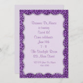 アニマルプリントの紫色 招待状 (正面/裏面)
