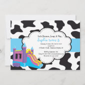 アニマルプリントの跳ね上がりの家のパーティの招待状 招待状 (正面)