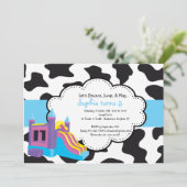 アニマルプリントの跳ね上がりの家のパーティの招待状 招待状 (スタンド正面)