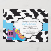 アニマルプリントの跳ね上がりの家のパーティの招待状 招待状 (正面/裏面)