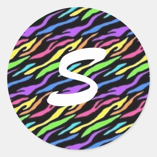 アニマルプリントアルファベットシール ラウンドシール (正面)