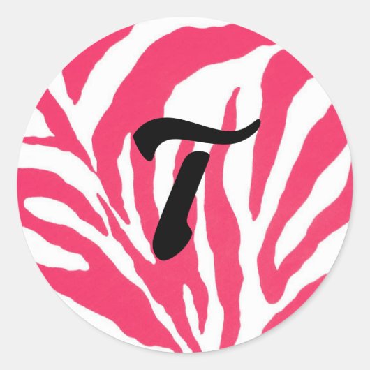 アニマルプリントアルファベットシール ラウンドシール (正面)