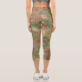 アニマルプリントウォームサンゴ金ゴールドファンタジーペイズリー カプリレギンス (裏面)