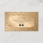 アニマルプリントエレガント金ゴールドグラムソーシャルメディア 名刺 (裏面)