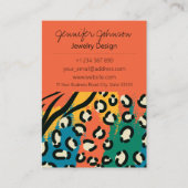 アニマルプリントオレンカラフルジジュエリー気にカード 名刺 (正面)