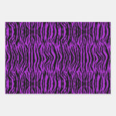 アニマルプリントオレンジパープル白黒ゼブラ ラッピングペーパーシート (正面2)