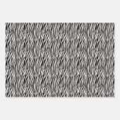 アニマルプリントオレンジパープル白黒ゼブラ ラッピングペーパーシート (正面)