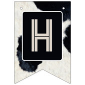 アニマルプリントカウブラック誕生日バンティングバナー バンティングフラッグ (第2の旗)