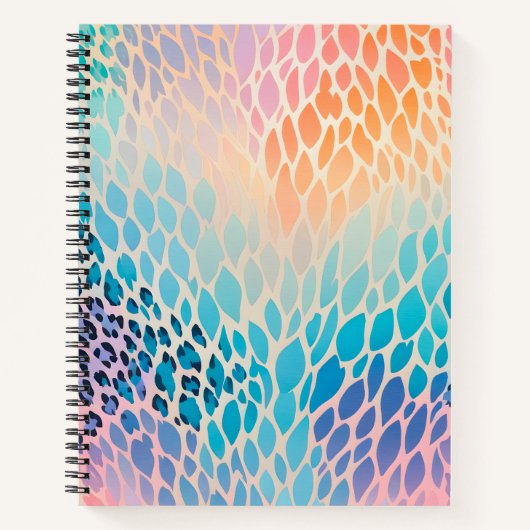 アニマルプリントカラフルアートスパイラルノート ノートブック (正面)