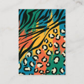 アニマルプリントカラフルイヤリングホルダー表示カード 名刺 (裏面)