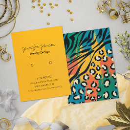 アニマルプリントカラフルイヤリングホルダー表示カード 名刺