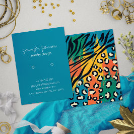 アニマルプリントカラフルイヤリングホルダー表示カード 名刺