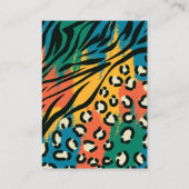 アニマルプリントカラフルイヤリングホルダー表示カード 名刺 (裏面)