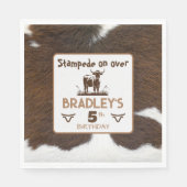 アニマルプリントキャトルスタンピードブラウン誕生日 スタンダードランチョンナプキン (正面)
