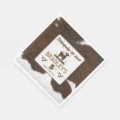 アニマルプリントキャトルスタンピードブラウン誕生日 スタンダードランチョンナプキン (角)