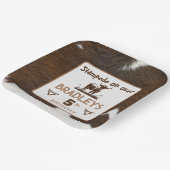 アニマルプリントキャトルスタンピードブラウン誕生日 ペーパープレート (傾斜あり)